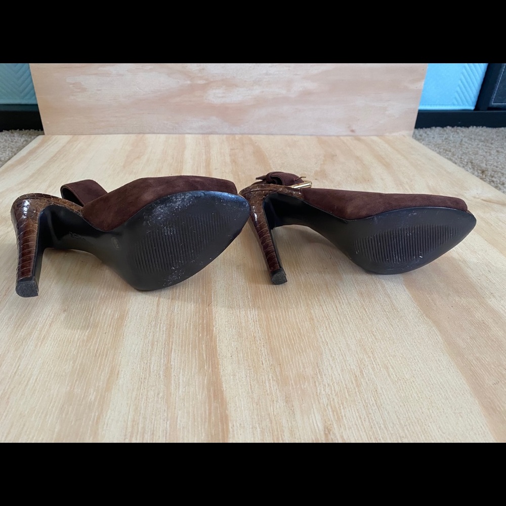 BCBG Brown Suede Heels - Picture 2 of 4
